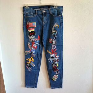Vintage SP Black Label Size 30 Womens Skinny Denim Jeans W/ Patches